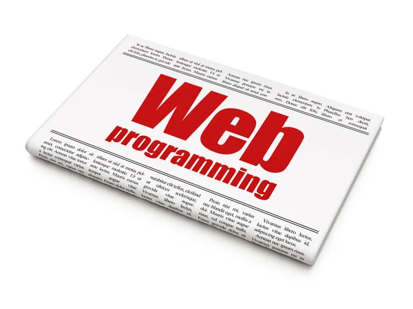 Concepto de diseño web: titular del periódico Programación web — Foto de Stock