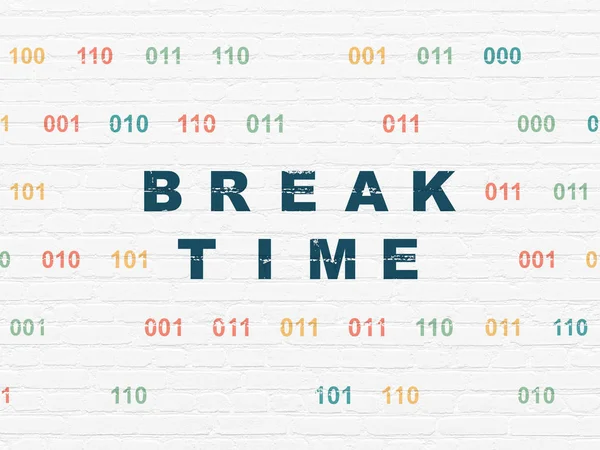 Concetto di tempo: Break Time sullo sfondo della parete — Foto Stock