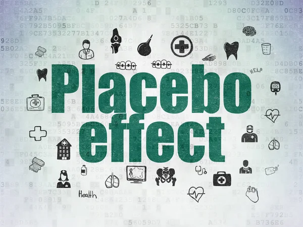 Egészségügyi koncepció: Placebo hatás digitális adatok papír alapon — Stock Fotó