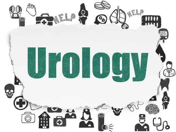 Conceito de saúde: Urologia sobre fundo de papel rasgado — Fotografia de Stock