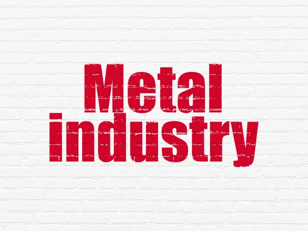 Branchenkonzept: Metallindustrie auf Wandhintergrund — Stockfoto