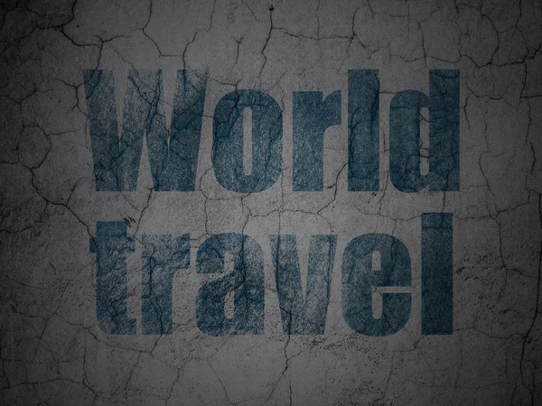 Conceito de turismo: World Travel on grunge wall background — Fotografia de Stock