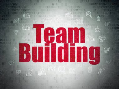 Ekonomi kavramı: dijital veri kağıt arka plan üzerinde ekip oluşturma