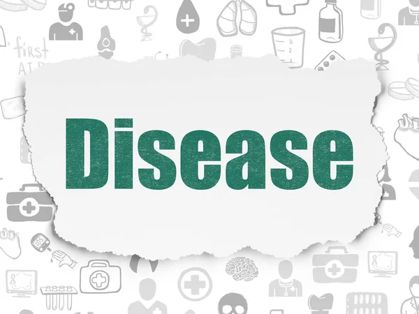 Koncepcja zdrowia: choroby na tle rozdarty papier — Zdjęcie stockowe