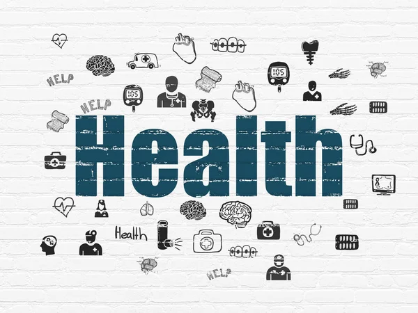 Medizinkonzept: Gesundheit vor dem Hintergrund der Wand — Stockfoto