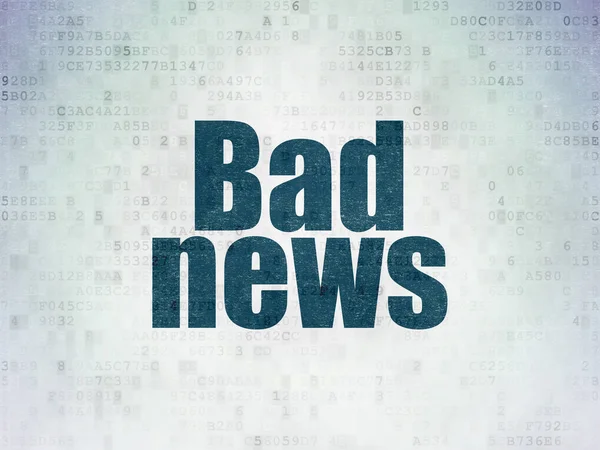 Hírek koncepció: rossz hír a digitális adatok papír háttér — Stock Fotó
