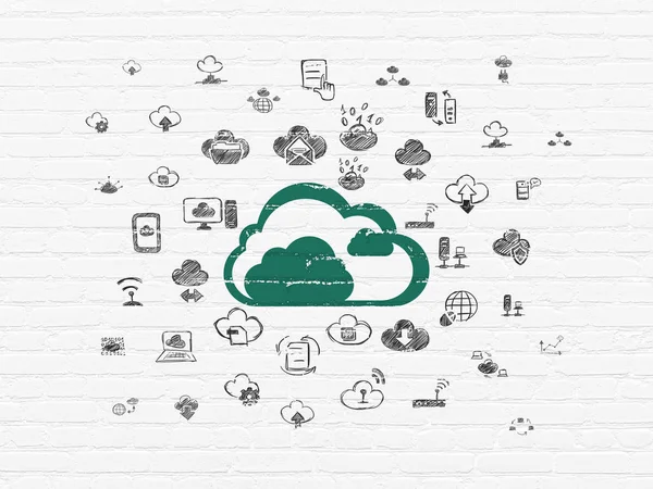 Cloud technology concept: Cloud on wall background — Stock Photo, Image