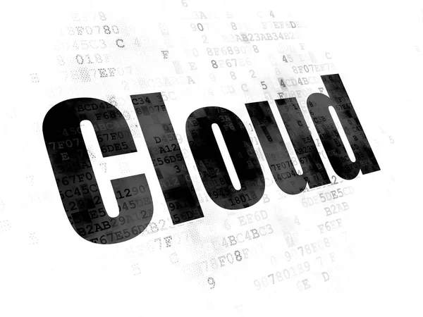Концепція хмарних обчислень: Хмара на цифровому тлі — стокове фото