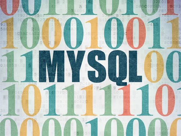Programovací koncept: Mysql na digitální Data papírové pozadí — Stock fotografie