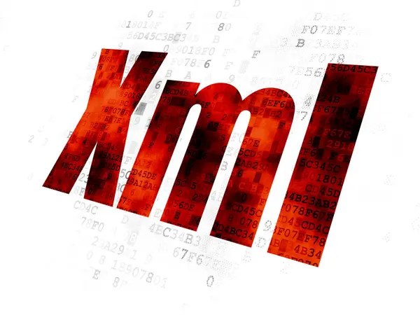 Conceito de programação: Xml em fundo digital — Fotografia de Stock