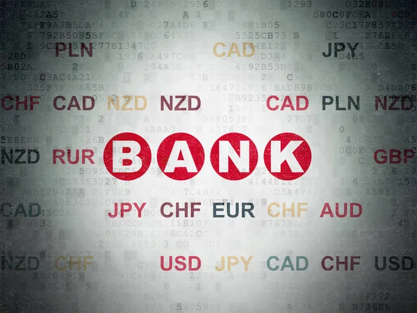 货币概念： 银行在数字数据论文的背景 — 图库照片