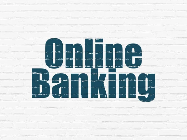 Концепция бизнеса: Интернет-банкинг на стене — стоковое фото