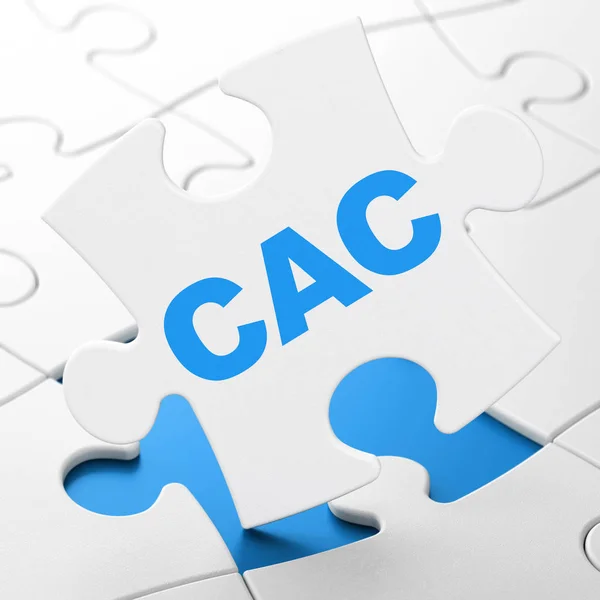 Stock market indexes concept: CAC on puzzle background — Stock Photo, Image