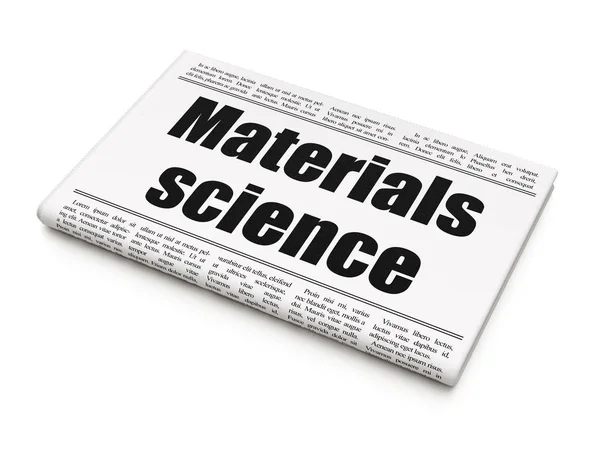 Koncepce vědy: novinový titulek materiálové vědy — Stock fotografie
