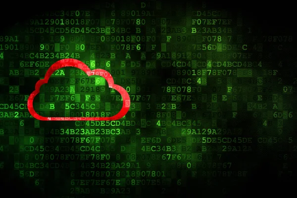 Concepto de computación en nube: Nube sobre fondo digital —  Fotos de Stock