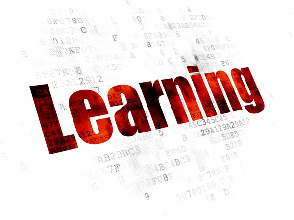 Concepto de aprendizaje: Aprendizaje sobre fondo digital — Foto de Stock