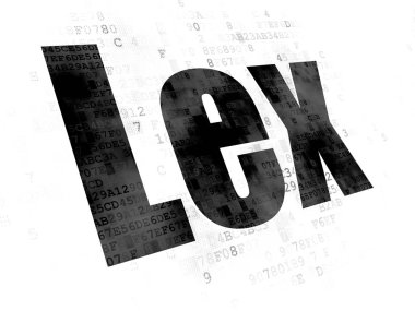 Hukuk kavramı: Lex dijital arka plan üzerinde