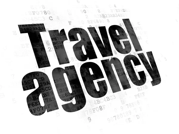 Концепция туризма: туристическое агентство на цифровом фоне — стоковое фото
