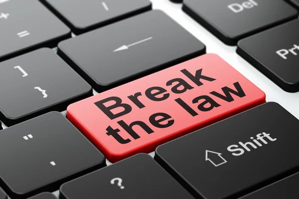 Law concept: Break The Law op computer toetsenbord achtergrond — Stockfoto