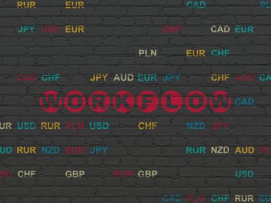 İş kavramı: duvar arka plan üzerinde iş akışı