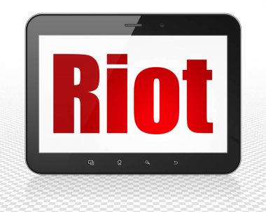 Siyasi kavram: Tablet Pc bilgisayar ile ekranda isyan