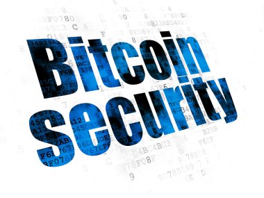 Blockchain kavramı: Bitcoin güvenlik dijital arka plan üzerinde