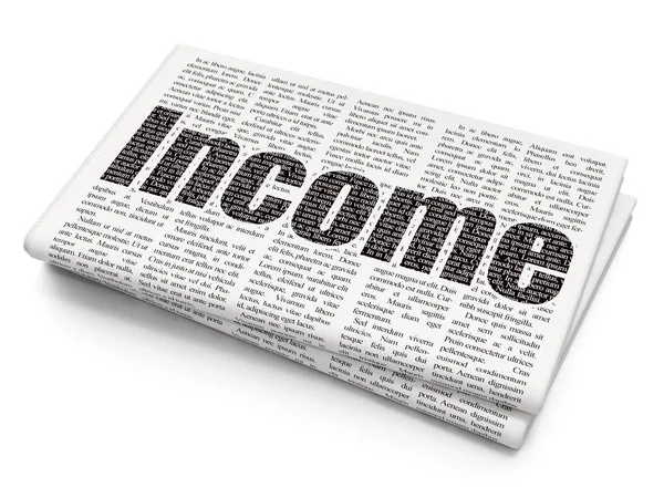 Concetto di business: reddito su sfondo giornale — Foto Stock