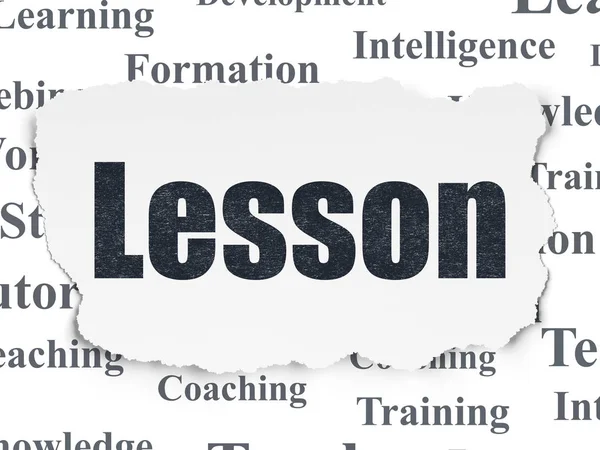 Lernkonzept: Lektion auf zerrissenem Papier — Stockfoto