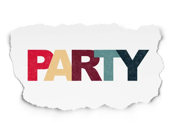 Entretenimento, conceito: Party on Torn Paper background — Fotografia de Stock