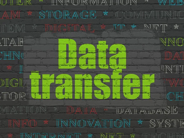Data koncept: dataöverföring på vägg bakgrund — Stockfoto