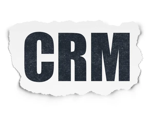 Finance concept: CRM on Torn Paper background — Stock Photo, Image