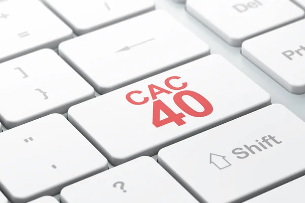 Conceito de índices do mercado de ações: CAC 40 no fundo do teclado do computador — Fotografia de Stock