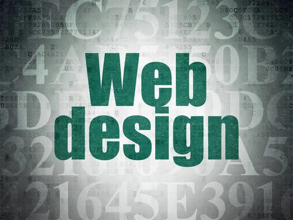 Koncepcja Web design: projektowanie stron internetowych na tle cyfrowych danych papierze — Zdjęcie stockowe