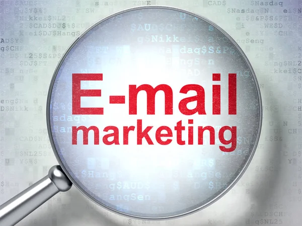 Concepto de marketing: E-mail Marketing con vidrio óptico —  Fotos de Stock