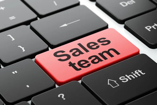 Marketing concept: salesteam op computer toetsenbord achtergrond — Stockfoto