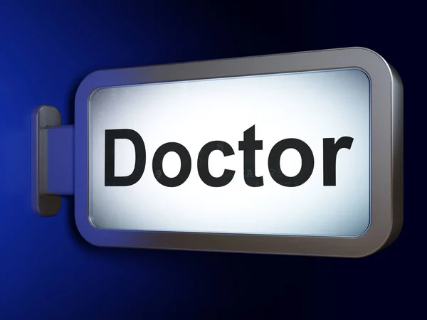 Koncepcja Medycyna: lekarz na tle Billboardu — Zdjęcie stockowe