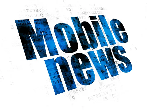 Concept d'actualités : Mobile News sur fond numérique — Photo