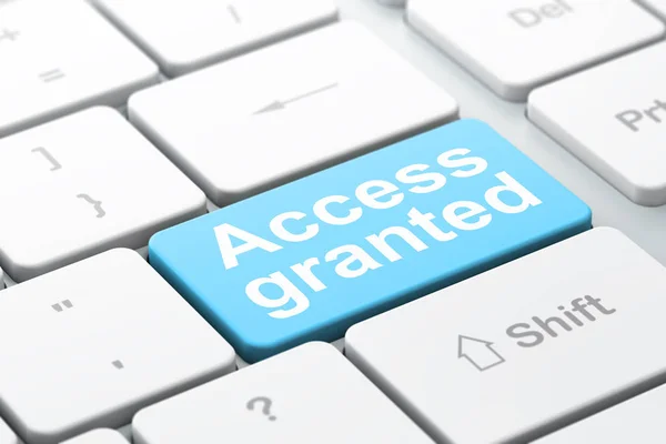 Privacy concept: Access Granted on computer keyboard background — Stock Photo, Image