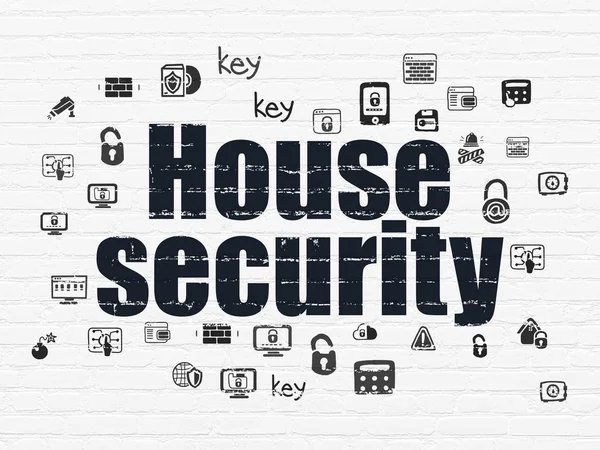 Concetto di protezione: House Security sullo sfondo della parete — Foto Stock