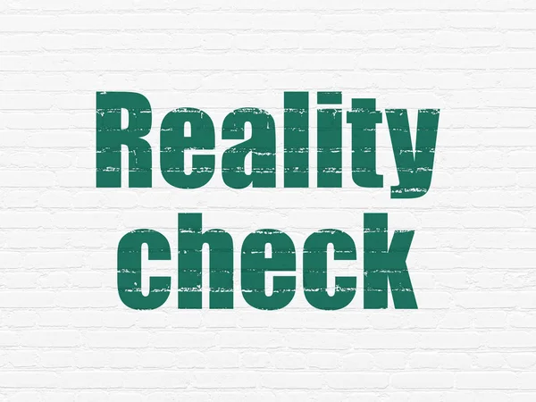 Financiën concept: Reality Check op muur achtergrond — Stockfoto
