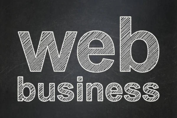 Концепция веб-дизайна: Веб-бизнес на фоне досок — стоковое фото