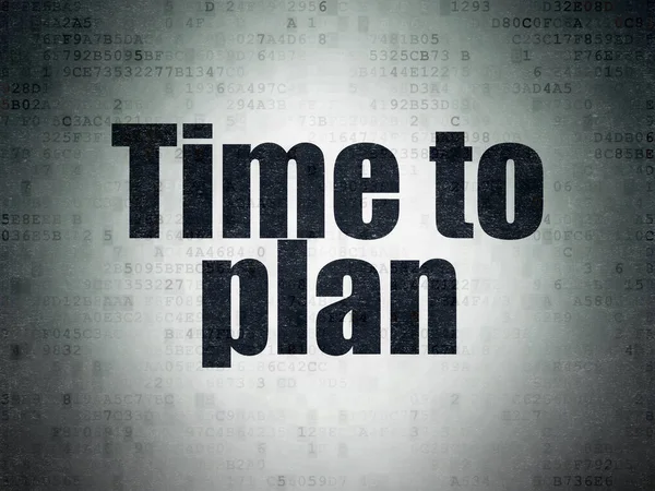 Koncepcja Timeline: czas na Plan na tle cyfrowych danych papierze — Zdjęcie stockowe