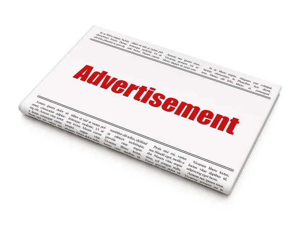 Marketingkonzept: Zeitungsschlagzeilen-Werbung — Stockfoto