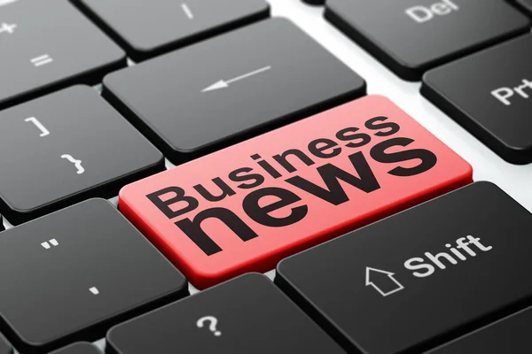 News concept: Business News on computer keyboard background — Stock Photo, Image