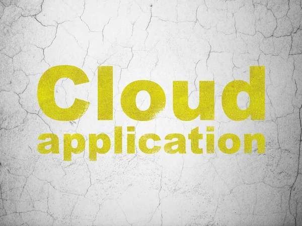Cloud networking concept: Cloud Application on wall background