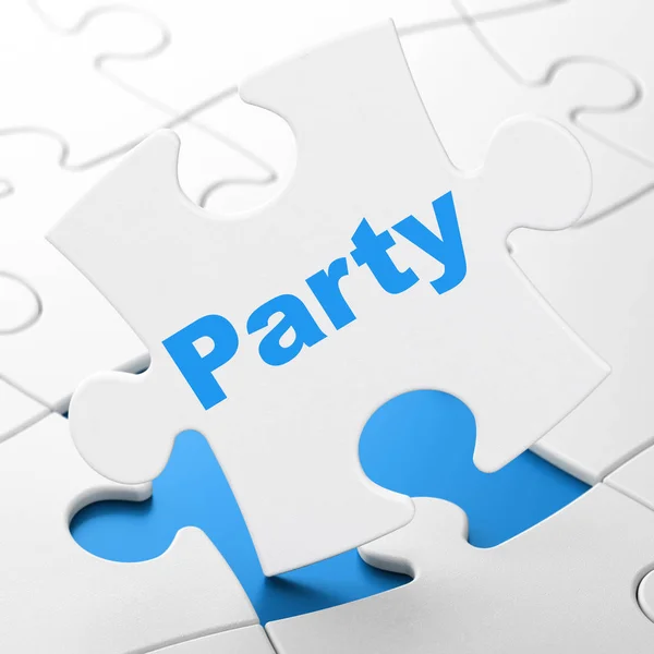 Urlaubskonzept: Party vor puzzlem Hintergrund — Stockfoto