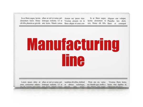 Herstellungskonzept: Zeitungsschlagzeilen-Fertigungslinie — Stockfoto