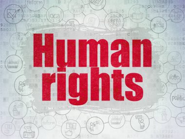 Siyasi kavram: insan hakları dijital veri kağıt arka plan üzerinde