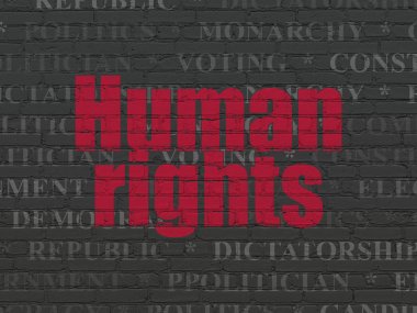 Siyaset kavram: insan hakları duvar arka plan üzerinde