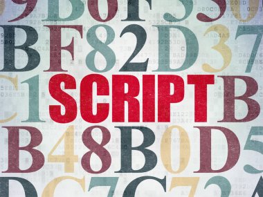 Programlama kavramı: dijital veri kağıt arka plan üzerinde Script